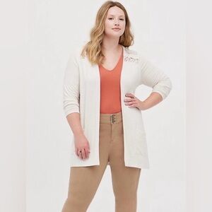 Torrid super soft lace cardigan Oatmeal colour size 1